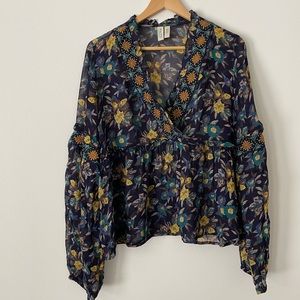 Anthropologie floral top EUC